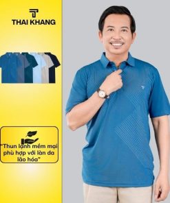 Áo thun polo nam THÁI KHANG vải thun lạnh mặc cực mát co dãn 4 chiều APOLO13